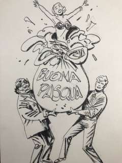 Alessandrini, Giancarlo - 1 Original drawing - Martin Mystère - Buona Pasqua! - 2012 | Catawiki