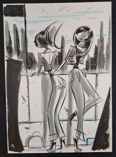 Lapone, Antonio - 1 Original preliminary drawing - Saturday Morning in New York City | Catawiki