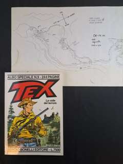 Magnus & Nizzi - 1 Original drawing - Tex - La Valle del Terrore: Mappa | Catawiki