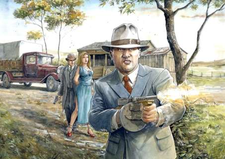 Berlion, Olivier - 1 Original colour drawing - Agata et gangsters - 2023 | Catawiki