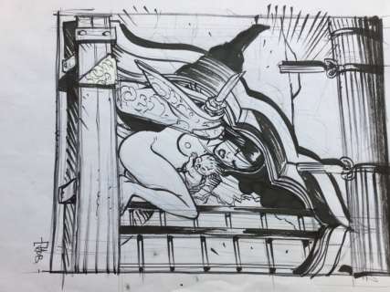 Hub | Original Drawing in Black Ink - Project for Sérigraphie BD Must-Okko | Catawiki