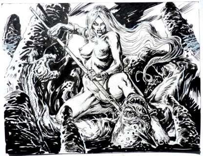 Pontet, Cyril - 1 Original drawing - Succubus - Sellenia la barbare - 2024 | Catawiki