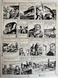 Craenhals, François - 1 Original page - Rémy et Ghislaine T1 - Le Cas étrange de Mr. de Bonneval - 1951 | Catawiki
