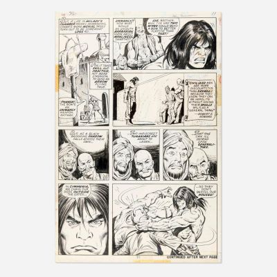 Lot 201 - John Buscema and Ernie Chan, Conan the Barbarian #36 Story Page 6 Original Art (Marvel Comics, 1973) | Landry Pop Auctions