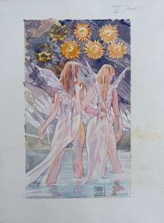 Mauro De Luca - 1 Original colour drawing - Fate - Acquerello | Catawiki