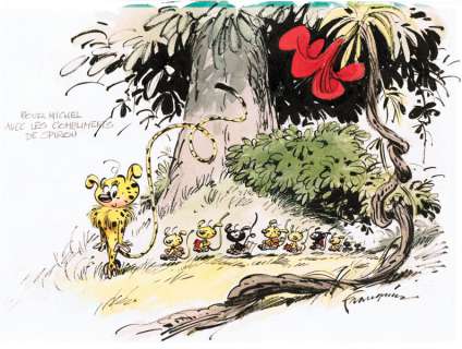 Franquin - Le Marsupilami, magnifique illustration couleurs Ã…