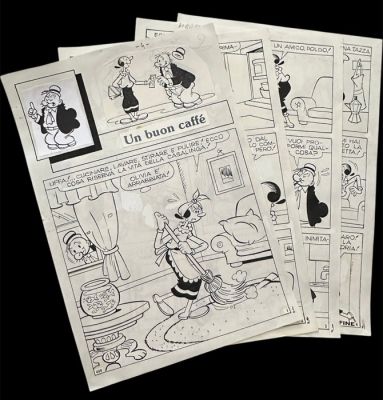 Dossi, Sandro - 4 Original page - Popeye, Wimpy - Braccio di Ferro #163 | Catawiki