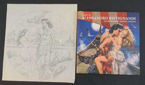 Biffignandi, Alessandro - 1 Original preliminary drawing - Native American Legend: Feather Woman - L’Arte di Biffignandi - 1992 | Catawiki