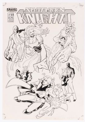 Lot 204 - GARY THOMAS WASHINGTON SOUTHERN KNIGHTS #23 COMPLETE COMIC BOOK ORIGINAL ART. | Hake’s