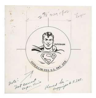 SUPERMAN ORIGINAL PEP PIN ART. | Hake’s