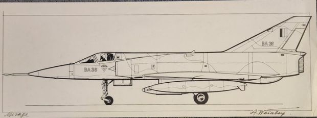 Weinberg, Albert - 1 Original colour drawing - Dan Cooper - Dessin Mirage 3 | Catawiki