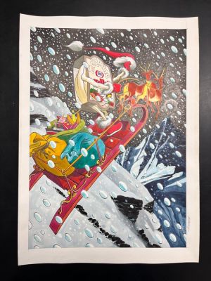 Riboldi, Enea - Original colour drawing - Margarina Valle’ Kraft Natale 1987 | Catawiki