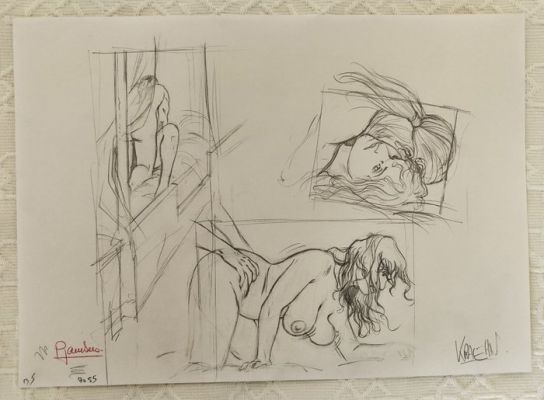 Kraehn, Jean-Charles - 1 Original drawing - Gil Saint André - Recto et verso - Couples nus - Osé. - 2020 | Catawiki