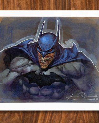 Ariel Olivetti - Peinture originale - Devil Batman - Hand Signed | Catawiki
