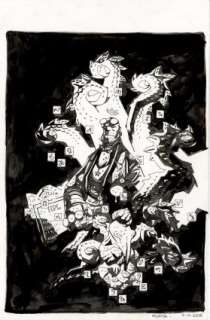 Mignola, Mike - HELLBOY - 2008 H.P. LOVECRAFT FESTIVAL POSTER ART Illustration | ComicConnect (Buy It Now)