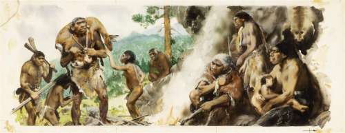 Burian Zdenek - "Uomo di Neanderthal", 1971 | Urania Casa d’Aste