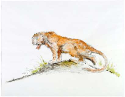 FRANK FRAZETTA LIONESS WATERCOLOR ORIGINAL ART. | Hake’s