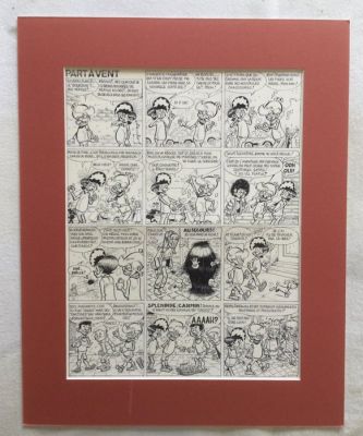 Devos, Jacques - 1 Original page - Génial Olivier - Titelpagina Par à vent/De wind in de zeilen - 1985 | Catawiki