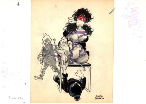 Saudelli, Franco - 1 Original colour page - Bondage - "Femmine alla corda..." - 1990 | Catawiki