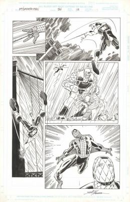 John Romita Jr | Planche originale n°12 encrée par Scott Hanna - Spiderman | Daniel Maghen