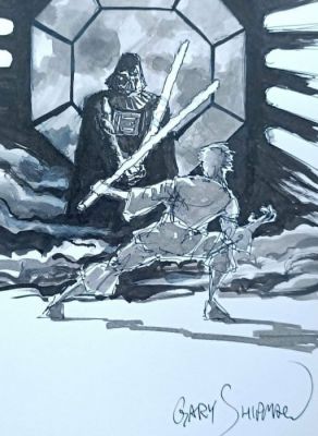 Gary Shipman - 1 Original colour drawing - Star Wars - Le Duel | Catawiki
