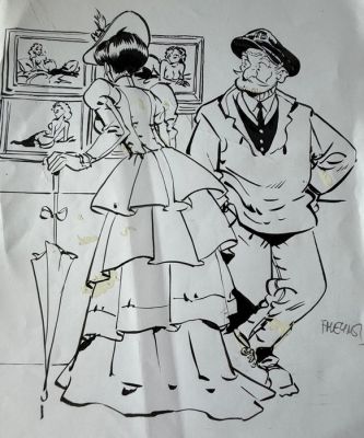 Meynet, Félix - 1 Original drawing - Fanfoué - Au musée avec Fanfoué | Catawiki