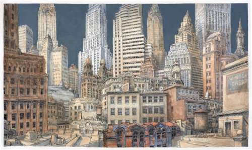 Nicolas de Crecy (Né En 1966) Super-Heros Non Identifie - Vue générale de la ville