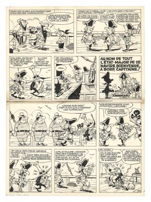Marcel Remacle | Planche originale n°17 avec ses indications couleur au dos - Les Mutinés de la Sémillante - Le Vieux Nick et Barbe-noire | Daniel Maghen