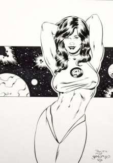 Malgrain, Chris - FANTASTIC 4 Illustration Ã  l‘encre de chine, signée en