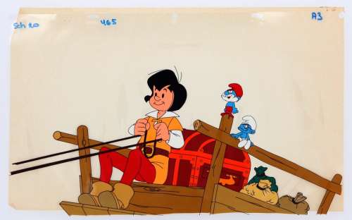 Belvision | Johan et Pirlouit, magnifique cello à l’encre de… | Millon