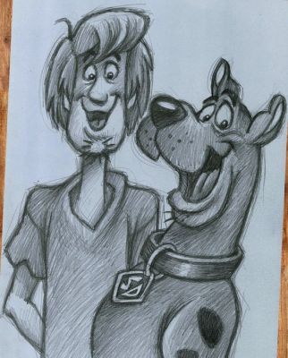 Vizcarra - Scooby-Doo & Shaggy “Amis d’Aventure" - Hand Signed - Original Pencil Artwork | Catawiki