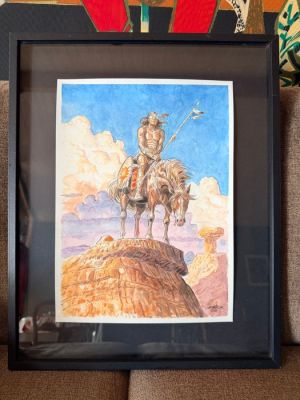Lamontagne, Jacques - 1 Original colour drawing - Wild West - Vigile - 2025 | Catawiki