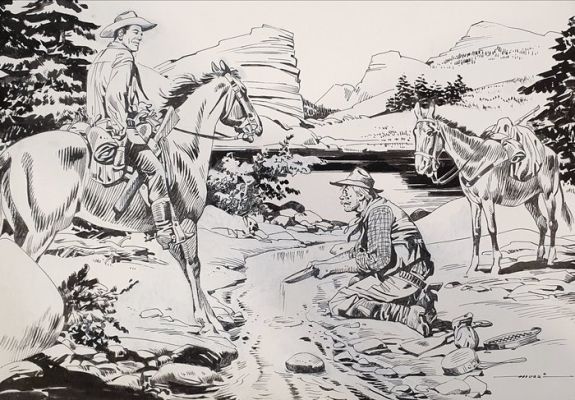 Muzzi, Virgilio - 1 Original drawing - Tex Willer - Tex e il vecchio cercatore d’oro | Catawiki