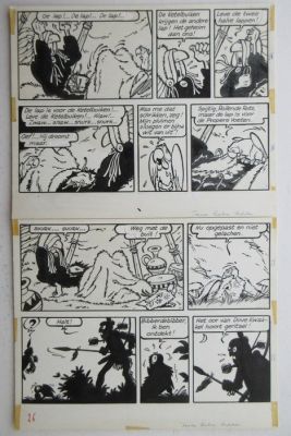 Jef Nys - 1 Original page - Jommeke 41 - Twee halve lappen - 1970