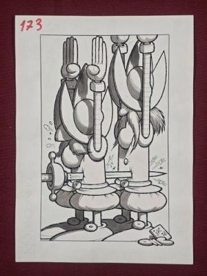Jacovitti - 1 Original drawing - Il Salgarone n. 173 - Illustrazione originale retrocolorata | Catawiki