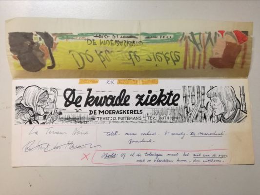 Buth - 19 Original page - De Moeraskerels - De zwarte ziekte (inclusief hoofding) - 1964 | Catawiki