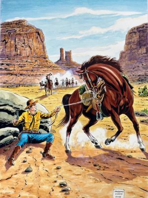 Della Monica, Raffaele - 1 Original colour drawing - Tex - Apaches - 2026 | Catawiki