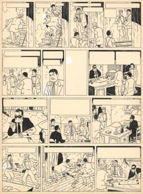 Bob de Moor | Planche originale n°21, prépubliée dans Le Journal de Tintin Belge n°50 du 14 décembre 1950 - L’Énigmatique Mr Barelli - Barelli | Daniel Maghen