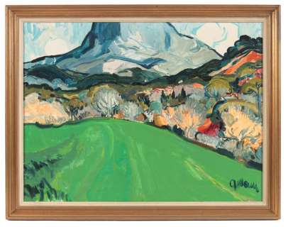 Jijé | L’Inévitable Sainte-Victoire à Aix, huile sur… | Millon