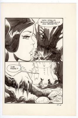 Leone Frollo | Tavola originale per Biancaneve 12. Cm. 16,5 x 25. Anno di esecuzione 1974. Pag. 11. | Art e Fumetto