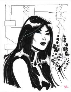 Michael Dooney - Psylocke Ink Portrait - Signed 2022