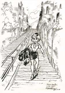 Walthéry. Illustration originale Natacha | BDEnchères