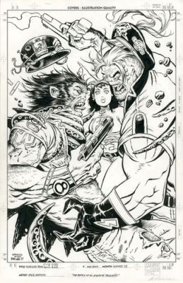 Fearless Dawn Battle of GIGANTE PEQUENO cover "A" original art Steve Mannion