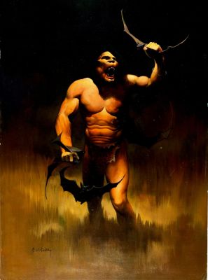 Ken Kelly - Creepy #117 Cover Painting (The Beast Crushes Some Bats!) 1979