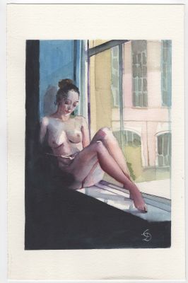 Dody Chimera | Acquarello su cartoncino – Pin Up – cm. 25 x 38,5. Firmato. | Art e Fumetto