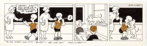 John Liney Henry Daily Comic Strip Original Art dated 9-14-71 and Comic Book Group of 2 (King Features -