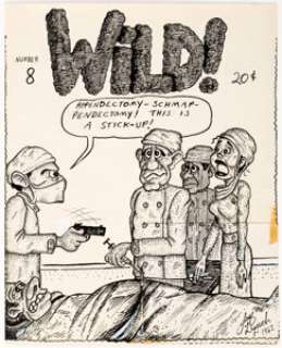 Jay Lynch WILD! #8 Cover Original Art (Don Dohler, 1962). Secret Origins of Underground Comix: Dohler‘s fanzine -