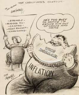 Rube Goldberg - Editorial Cartoon Original Art (c. 1950’s). This political cartoon from master innovator Rube - | Heritage