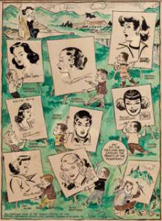 Alex Raymond, Milton Caniff, Ernie Bushmiller, and Others - Jam Page Illustration Original Art (National - | Heritage