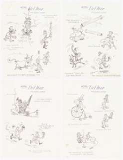 Fontaine Fox Toonerville Folks Character Drawings and Illustrated Letter Original Art dated 3-5-62 Group of 7 - | Heritage